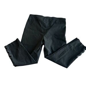 Alex Marie Black Crop Pants Eyelet Hem Size 12